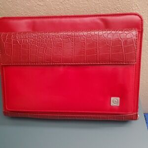 Franklin Covey Day One Classic Red Faux Alligator Binder Planner + New Inserts